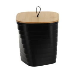 POUBELLE DESIGN COUVERCLE BAMBOU 2.3L NOIR