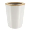 POUBELLE METAL EVASEE COUVERCLE BAMBOU 5L BLANC