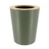 POUBELLE METAL EVASEE COUVERCLE BAMBOU 5L KAKI