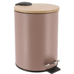 POUBELLE METAL FREIN DE CHUTE 3L CAPUCCINO BAMBOU
