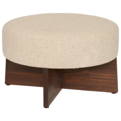 POUF BOUCLETTE KAYAN IVOIRE D.50X30CM