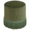 POUF CHENILLE ALANYA VERT KAKI D.37.5X37.8CM