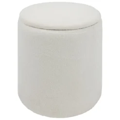 POUF COFFRE BOUCLETTE KAYDI BLANC