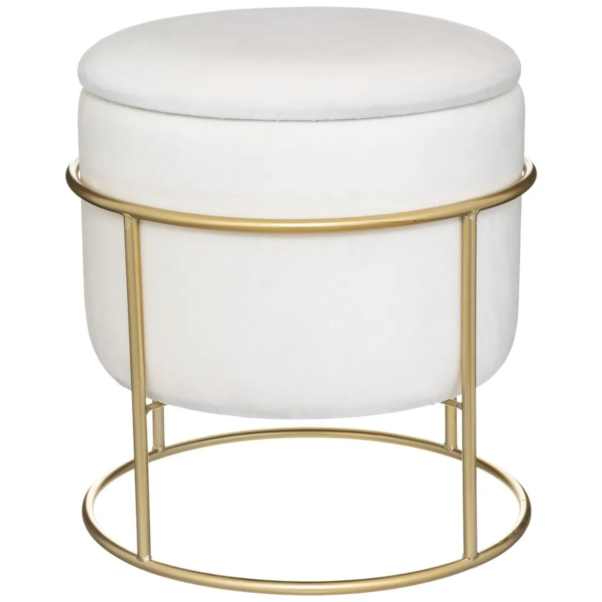 POUF COFFRE VELOURS ELIANE IVOIRE