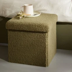 POUF CUBE TEDDY 38X38X38CM MATCHA MATCHA
