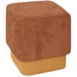 POUF 2 EN 1 DOKI AMBRE ET OCRE D.41X30X41CM