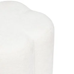 POUF FLEUR CHENILLE LAVON BLANC