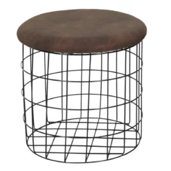 POUF GIGOGNE PU MARRON GM