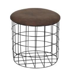 POUF GIGOGNE PU MARRON PM