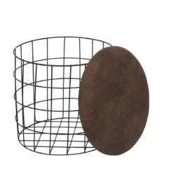 POUF GIGOGNE PU MARRON PM