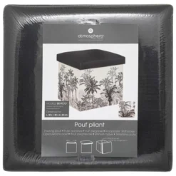 POUF PLIABLE BENICIO NOIR BLANC