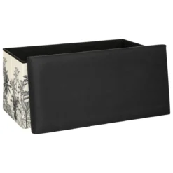 POUF PLIABLE DOUBLE BENICIO NOIR BLANC