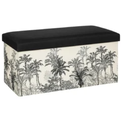 POUF PLIABLE DOUBLE BENICIO NOIR BLANC