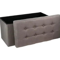 POUF PLIABLE DOUBLE GRIS LYSANDRE