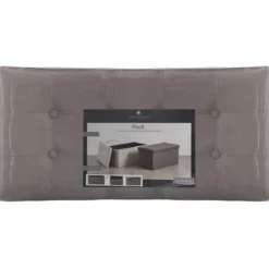 POUF PLIABLE DOUBLE GRIS LYSANDRE