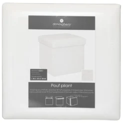 POUF PLIABLE FOURRURE EZZIO BLANC