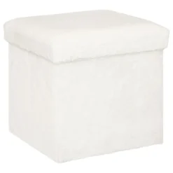 POUF PLIABLE FOURRURE EZZIO BLANC