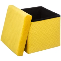 POUF PLIABLE JAUNE 31X31CM