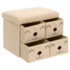 POUF PLIABLE 4 TIROIRS BOUCLETTE EZZIO