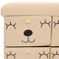 POUF PLIABLE 4 TIROIRS BOUCLETTE EZZIO