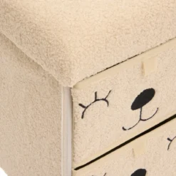 POUF PLIABLE 4 TIROIRS BOUCLETTE EZZIO