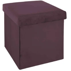 POUF PLIABLE VELOURS PRUNE TESS