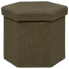 POUF PLIANT BOUCLETTE JAIKO KAKI D.40X38CM