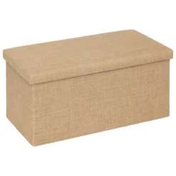 POUF PLIANT DOUBLE EFFET TOILE DE JUTE