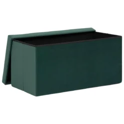 POUF PLIANT DOUBLE TESS VELOURS VERT CEDRE