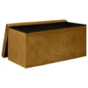 POUF PLIANT DOUBLE VELOURS LILOU OCRE D.76X38CM