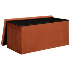 POUF PLIANT DOUBLE VELOURS LILOU AMBRE D.76X38CM