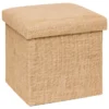 POUF PLIANT EFFET TOILE DE JUTE 31X31CM