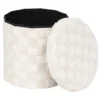 POUF PLIANT ROND TUFTE PASTI BLANC