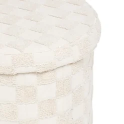 POUF PLIANT ROND TUFTE PASTI BLANC