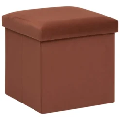 POUF PLIANT TESS VELOURS AMBRE