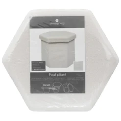 POUF PLIANT VELOURS HEXAGONAL JILING BLEU D.40X38CM