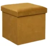 POUF PLIANT VELOURS LILOU OCRE D.38X38CM