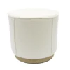 POUF ROND BOUCLETTE BASE EFFET BOIS H.36CM