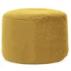 POUF ROND VELOURS JAUNE