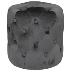 POUF VELOURS ADRIANA ARDOISE