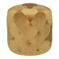 POUF VELOURS ADRIANA OCRE