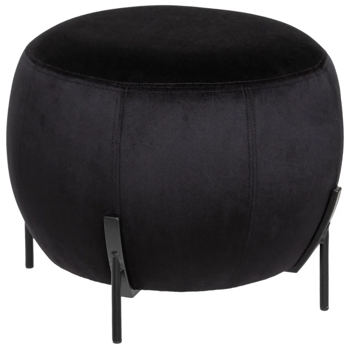 POUF VELOURS CALABAZA NOIR