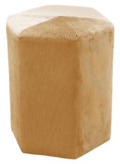 POUF VELOURS COTELE D.35CM GIULIA JAUNE
