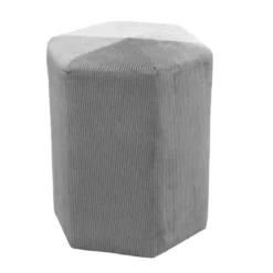 POUF VELOURS COTELE D.35CM GIULIA GRIS
