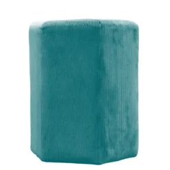 POUF VELOURS COTELE D.35CM GIULIA BLEU