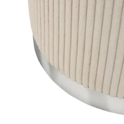 POUF VELOURS COTELE SYLIA IVOIRE