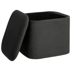 POUF VELOURS DANI GRIS D.40X35X37.5CM