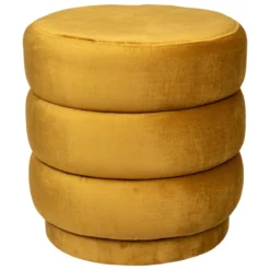 POUF VELOURS SINAN OCRE D.40CM