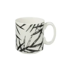 RACK 4 MUGS FLORAL GREEN 24CL
