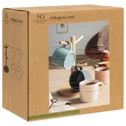 RACK 4 MUGS S BELLE JOURNEE 20CL